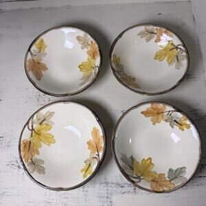 SET (4) Franciscan OCTOBER Fall Leaves 7" Soup, Cereal Bowls